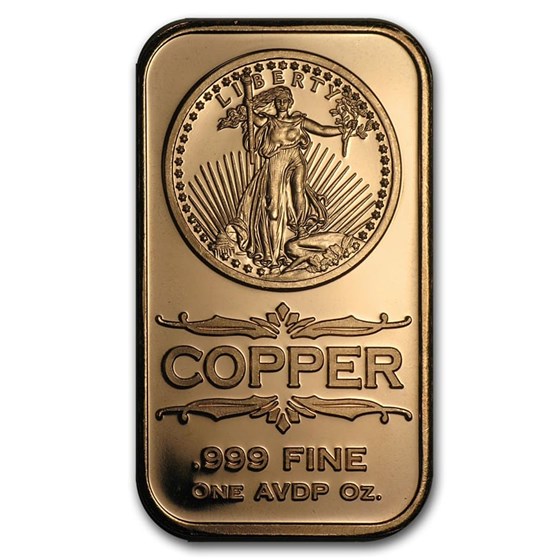 1 oz Copper Bar - Saint-Gaudens 1 oz Copper Bar - Saint-Gaudens
